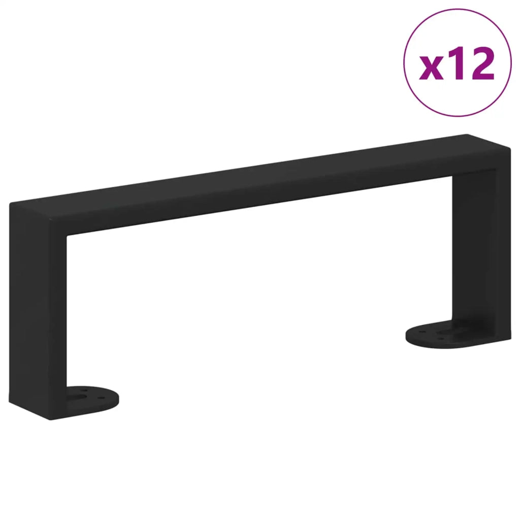 Piedini per mobili 12 pcs Nero 281 x 40,5 x 100 mm Ferro 864805