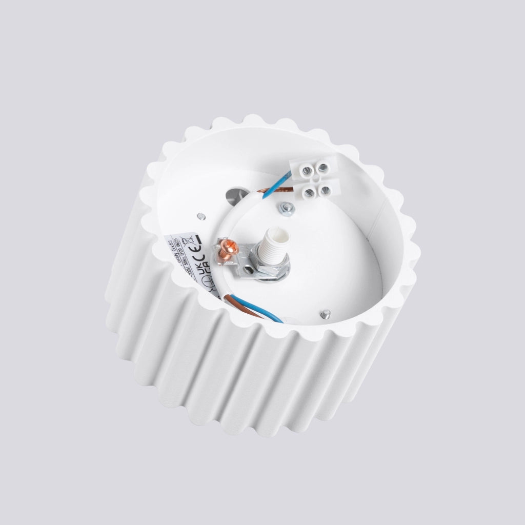 Spot soffitto moderno rigato tondo bianco 10cm GX53