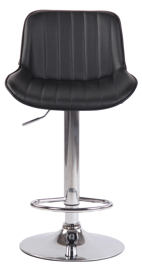 Set di 2 sgabelli da bar Lentini in similpelle nero,cromo
