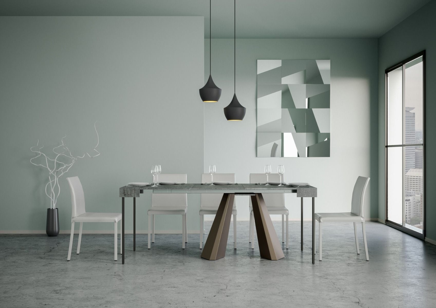 Consolle Allungabile 90-196x40x77 cm in Nobilitato Grigio