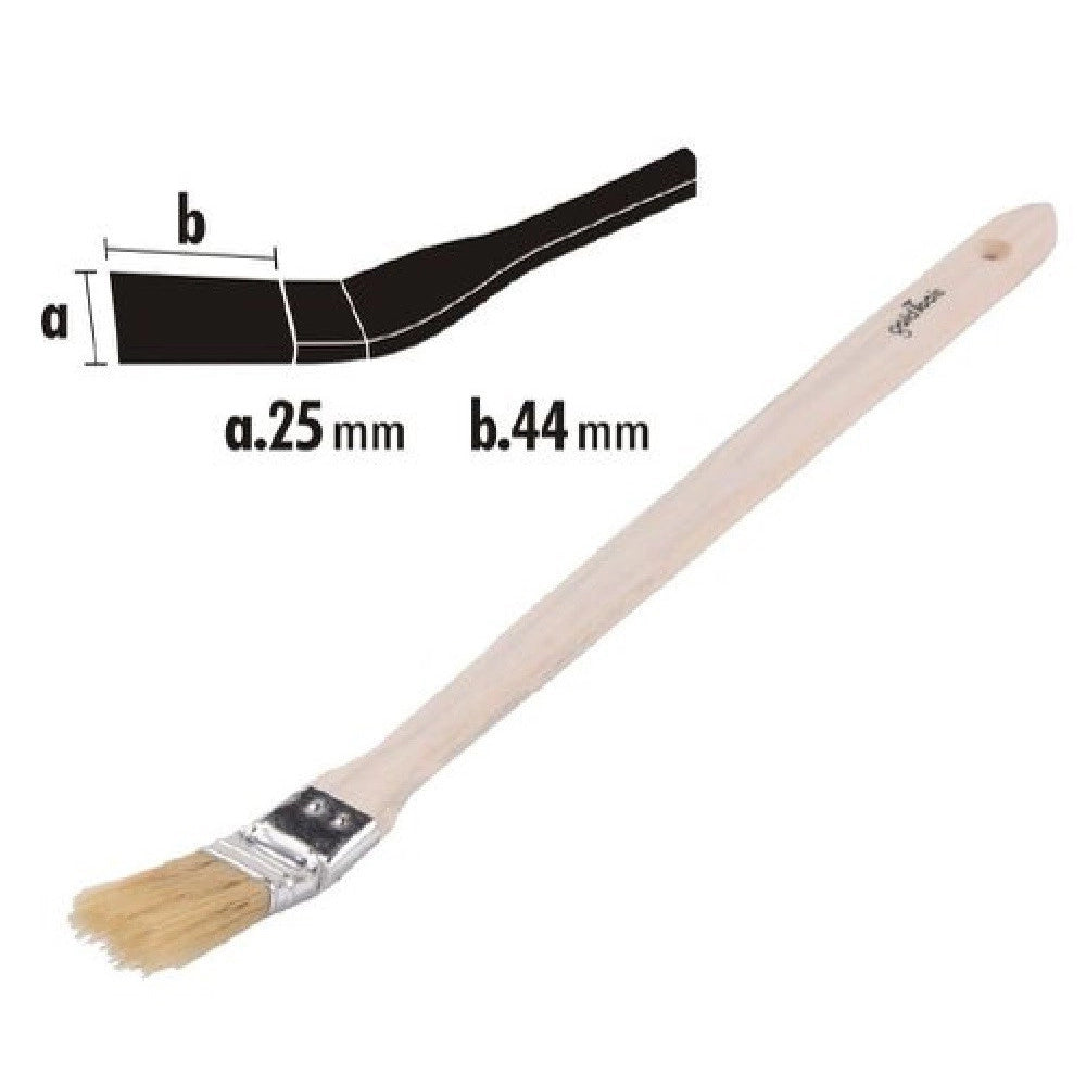 Trade Shop - Pennello Angolare Piatta Per Pittura Radiatori Termosifone 25mm Setole 44mm 90301 -
