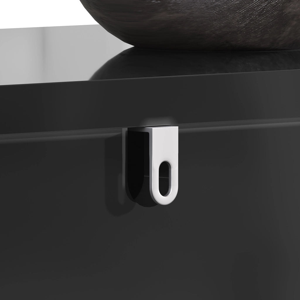 Credenza con 2 Ante e 4 Scomparti; Piedini Regolabili; per Sala da Pranzo in MDF 152×40×75 cm Nero