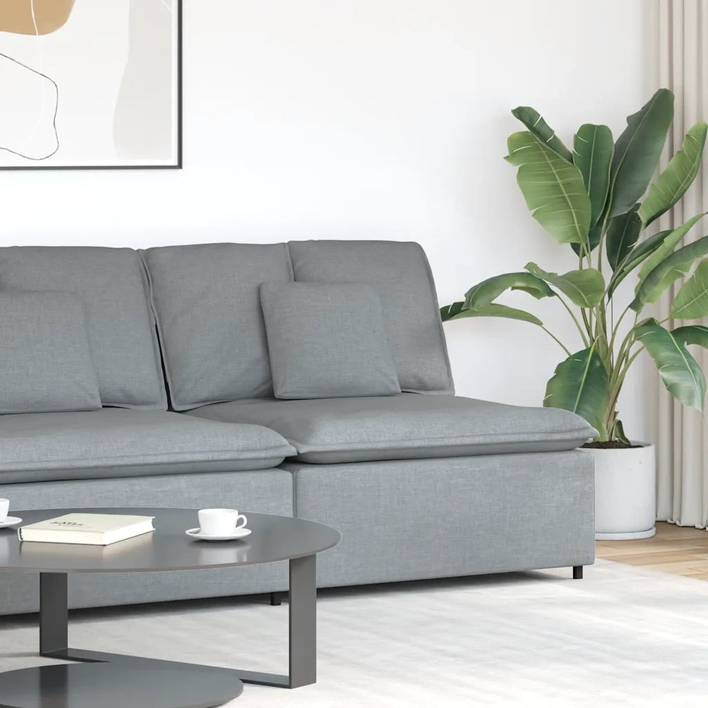 Modulo Centrale Divano Modulare con Cuscini Grigio Chiaro 100cm CFW2189644