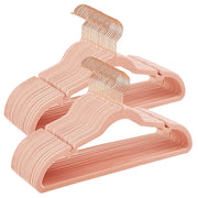 Grucce in velluto set da 30 antiscivolo con tacche barra per pantaloni gancio girevole a 360° salvaspazio spessore 6 cm lunghezza 43 cm rosa 12_0005083