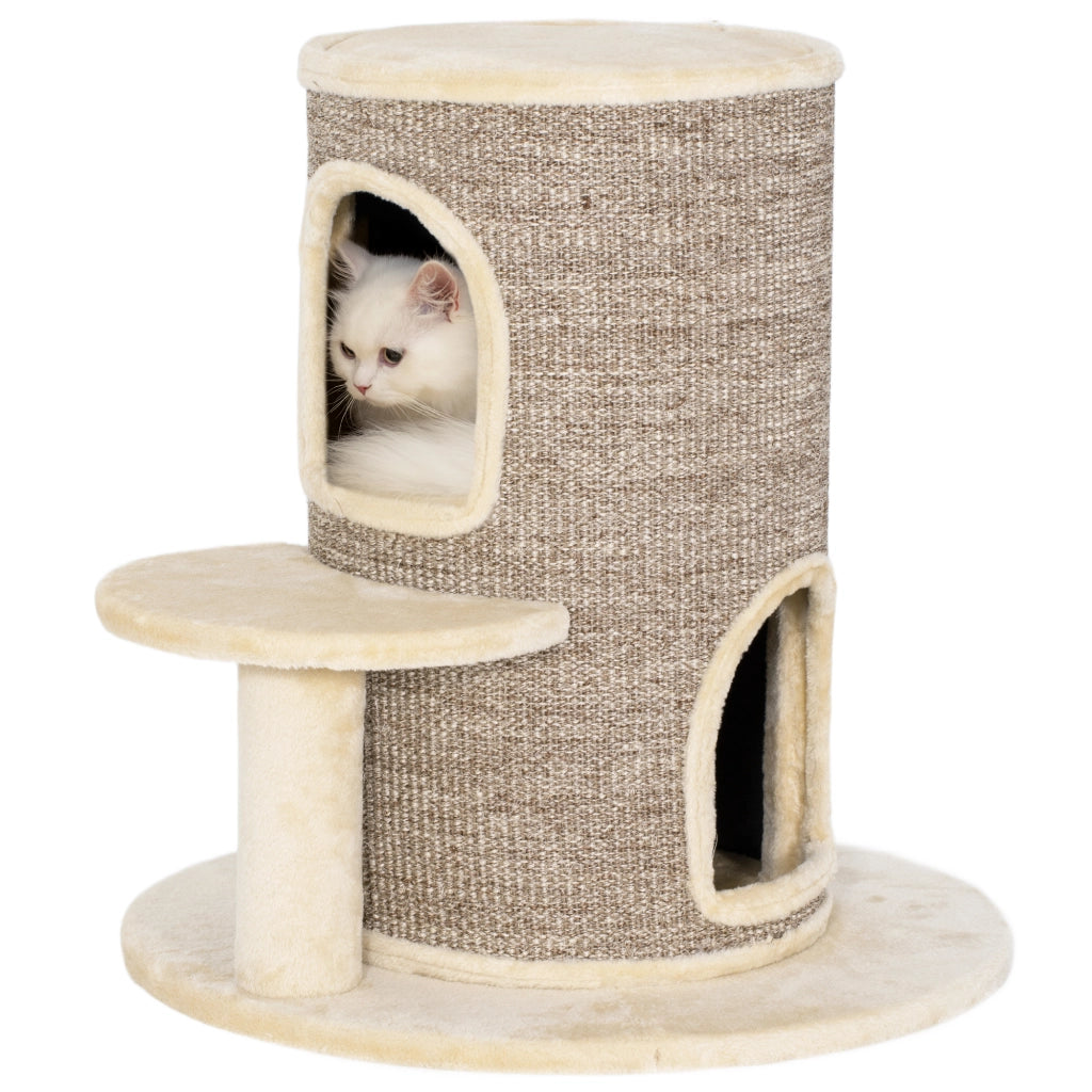 Tiragraffi per gatti a due livelli con piattaforma ¨C zephmum ¨C 60x60x61 cm beige