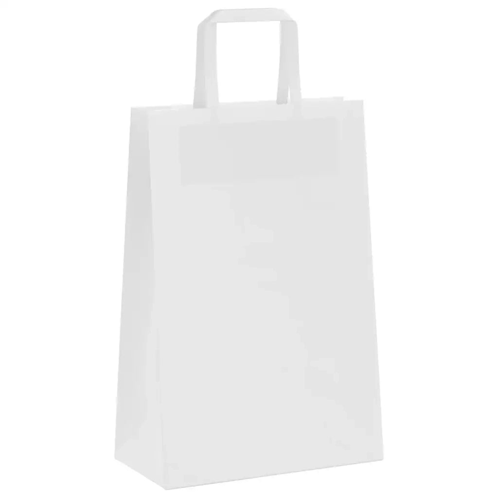 Sacchetti di Carta 250 pz con Manici Bianchi 21x11x31 cm