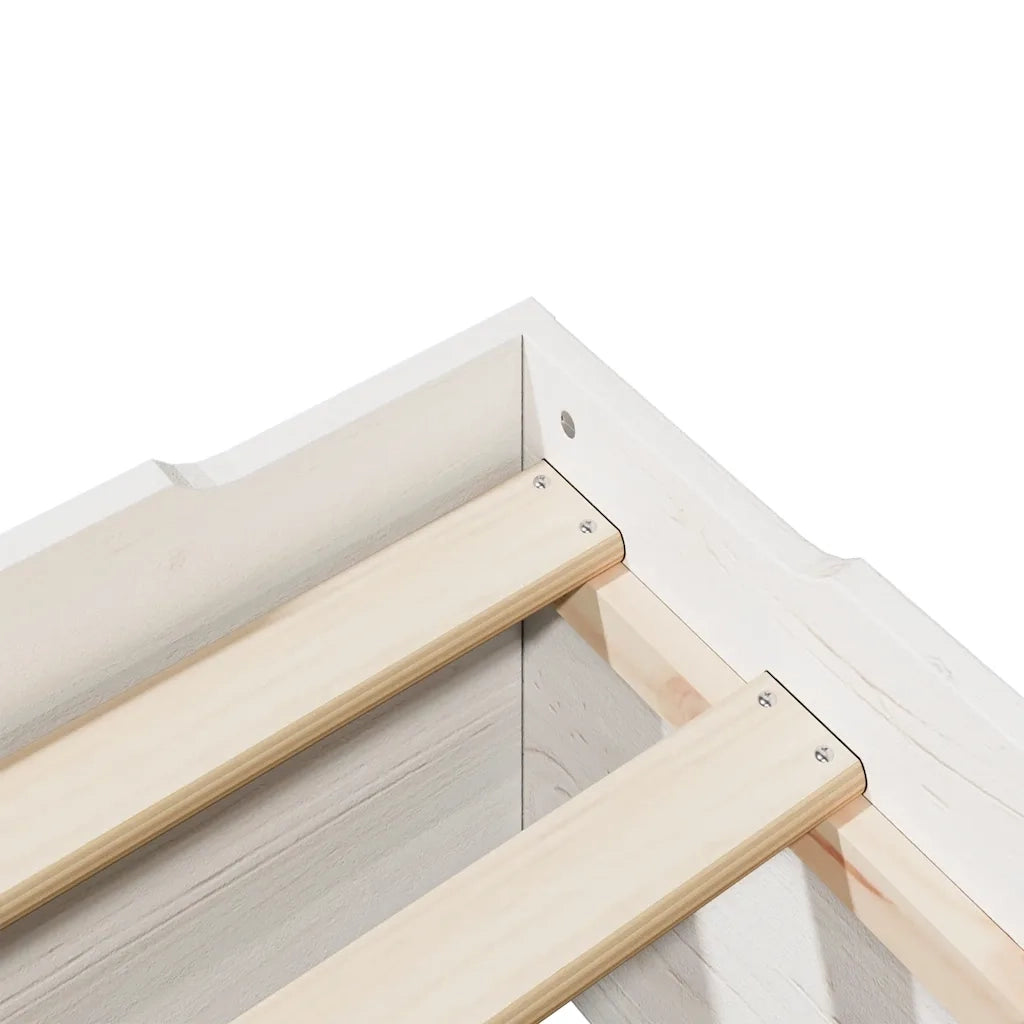 Giroletto senza Materasso Impilabile-Struttura Letto Bianco 90x190 cm Legno