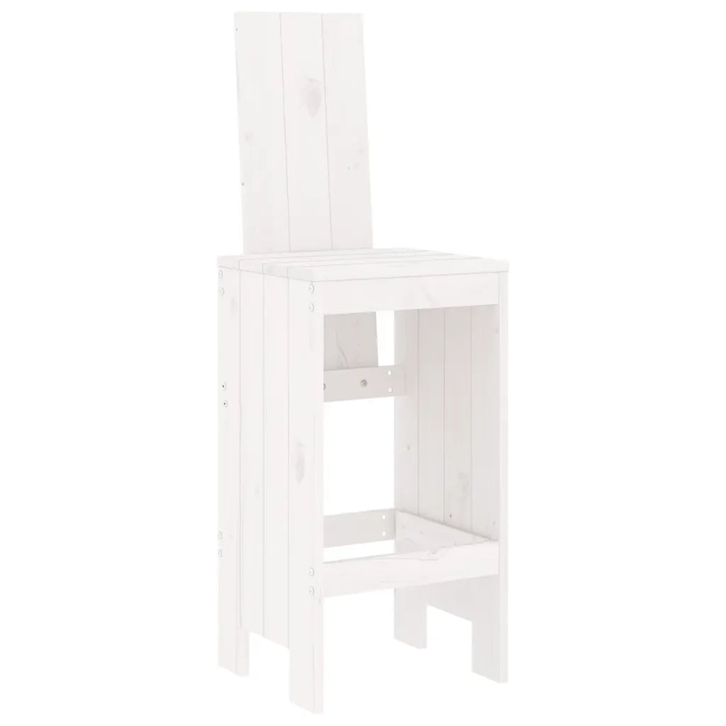 Set Bar da Giardino 5 pz Bianco in Legno Massello di Pino 3157770