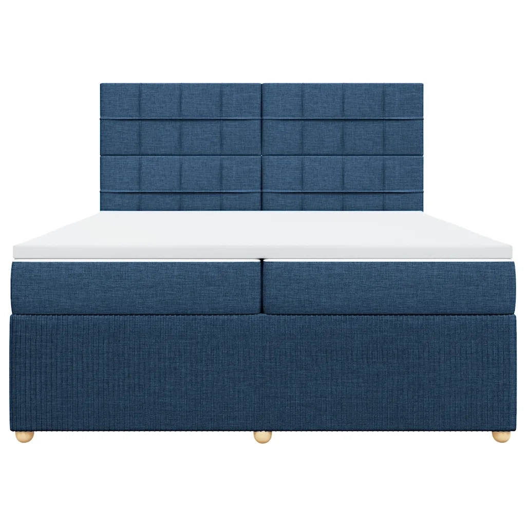 Giroletto a Molle con Materasso Blu 200x200 cm in Tessuto 3292169
