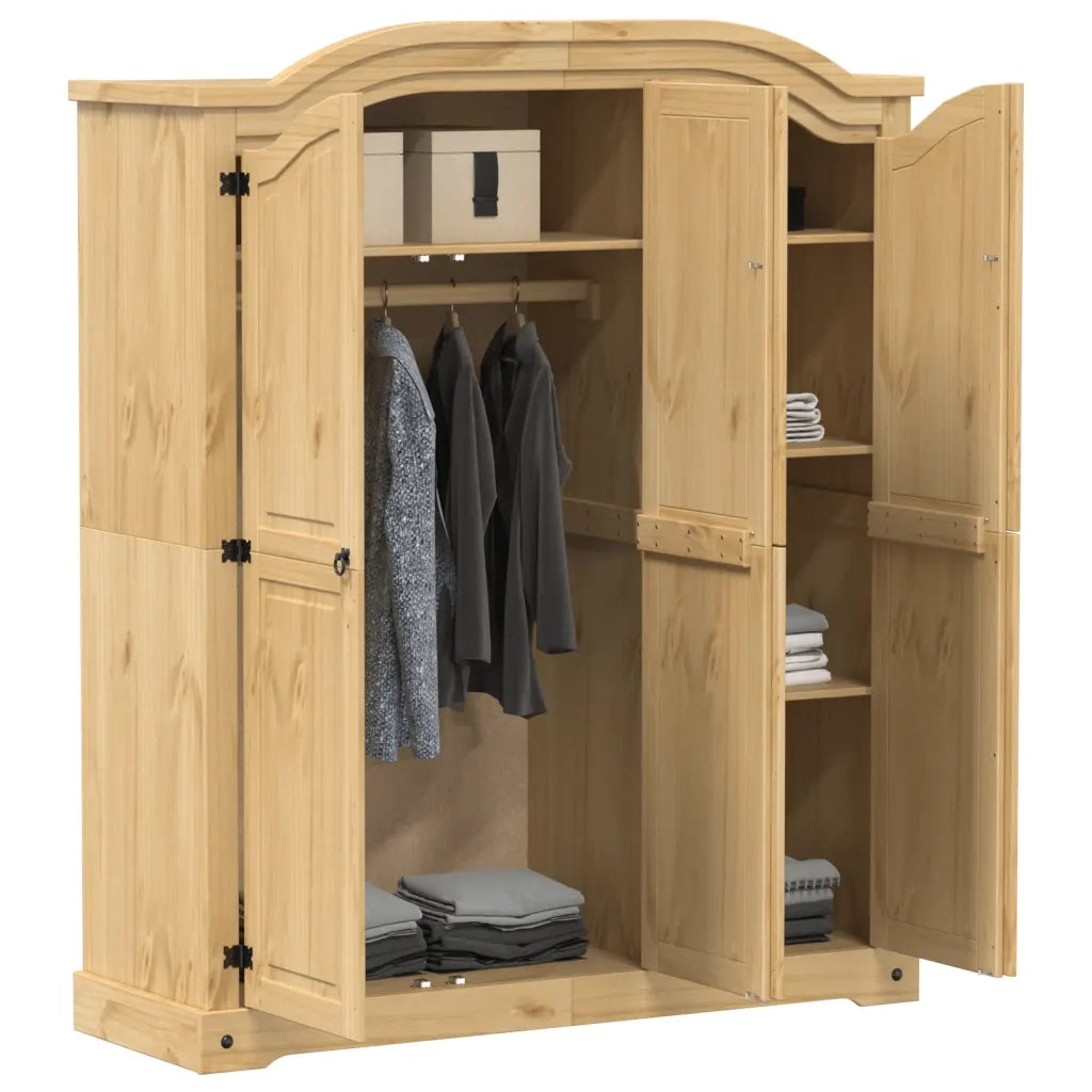 Armadio Corona 151,5x52x186 cm in Legno Massello di Pino 4012158