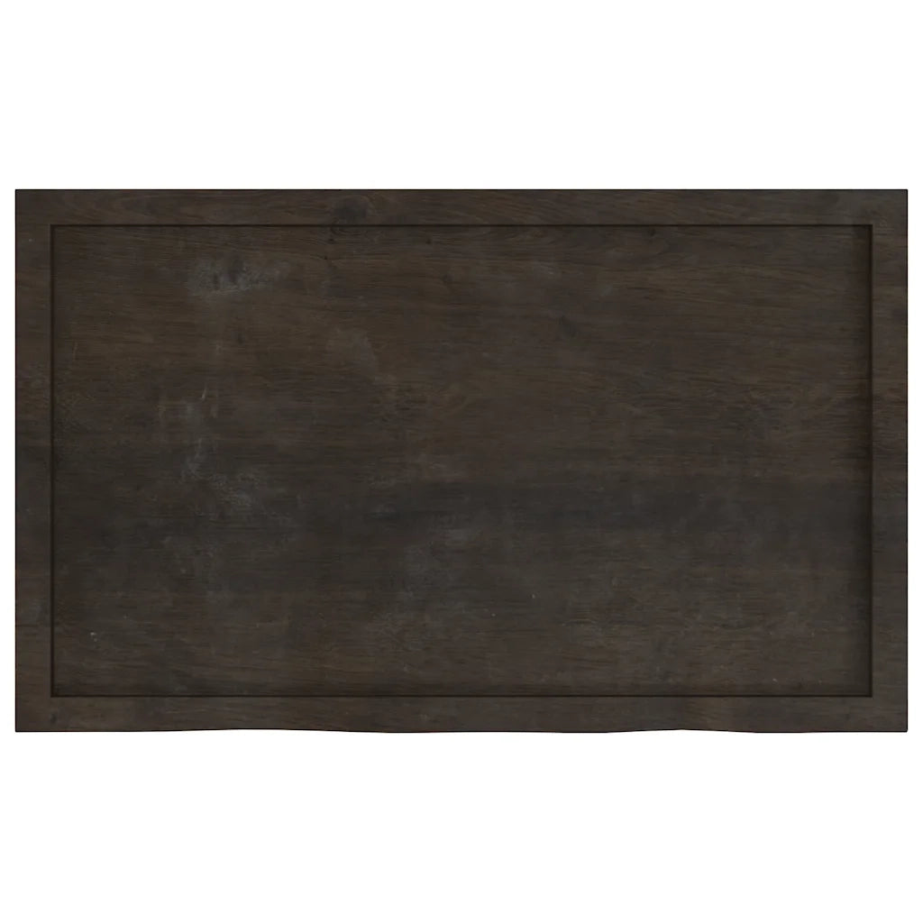 Piano Tavolo Marrone 100x60x(2-6) cm Rovere Massello Trattato 3156433