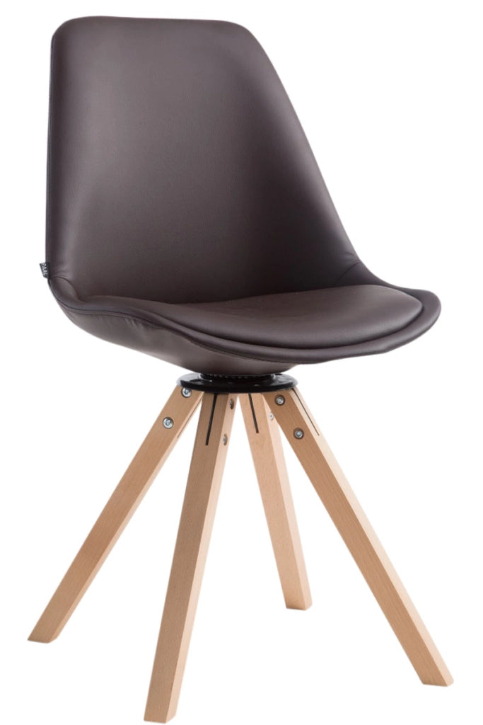 Sedia Girevole Calais in Similpelle natura,marrone