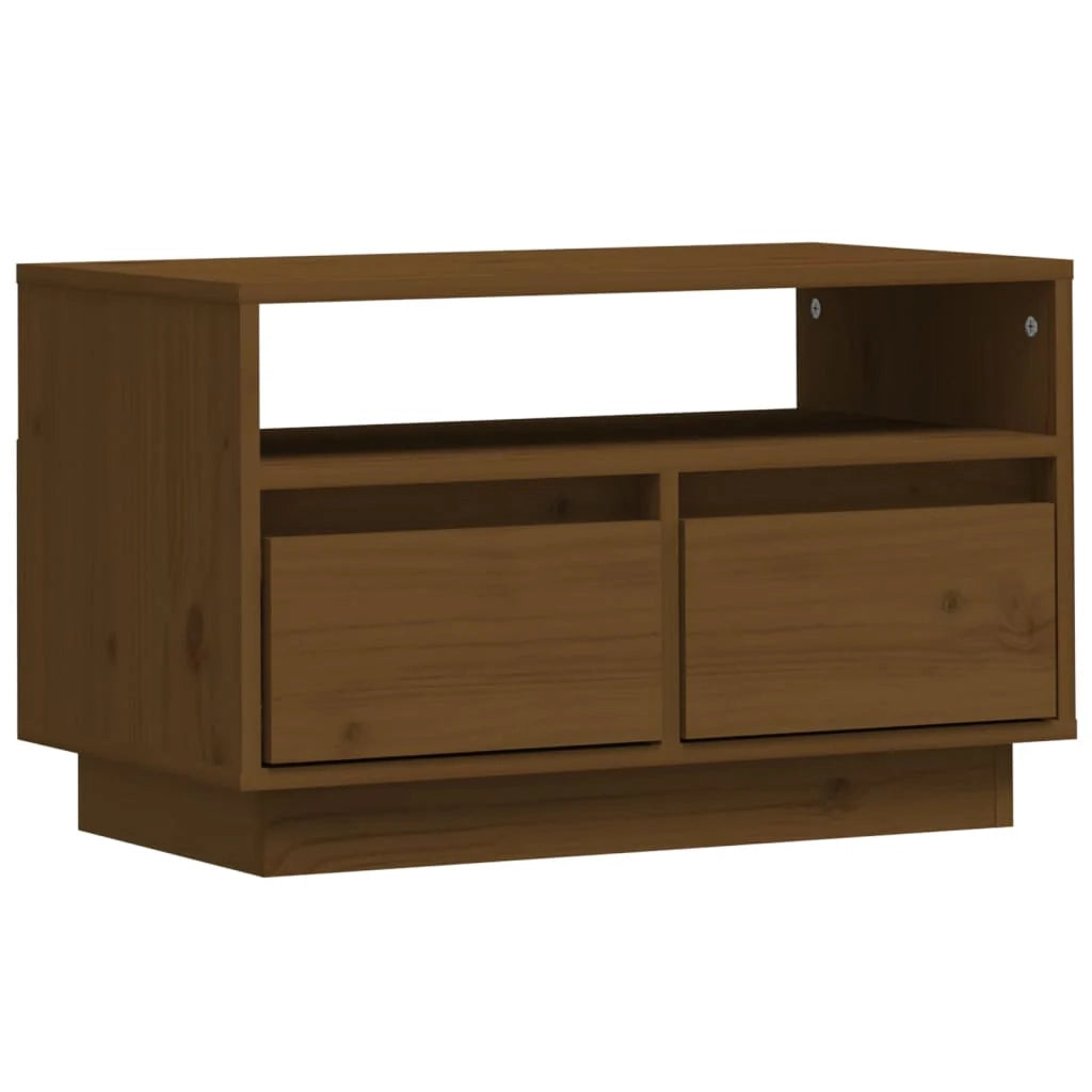 Mobile TV multimediale scaffale TV credenza TV sala da pranzo soggiorno camera da letto color miele 60 x 35 x 37 cm legno di pino massiccio marrone 02_0027712