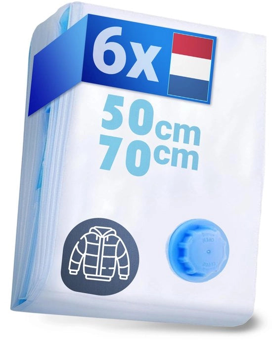 Set di sacchi compressori 6 pezzi - Sacchi compressori per abbigliamento - Sacchi per viaggi - Archiviazione - Trasloco - Risparmio di spazio fino al 90%