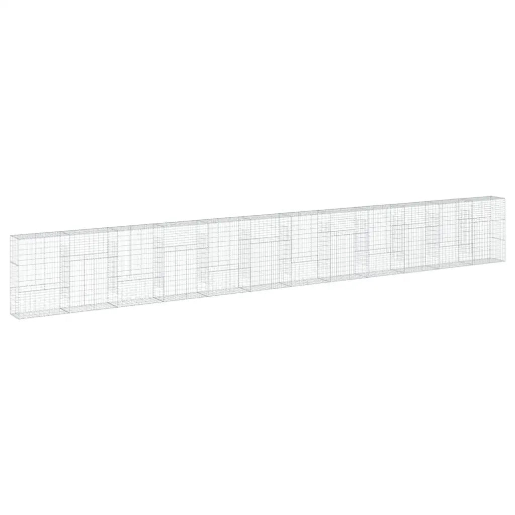 Cesto Gabbione con Copertura 1200x50x150 cm in Ferro Zincato 3295165