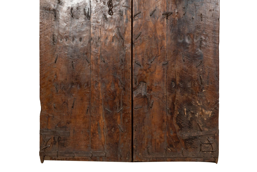 Biscottini Porta portone in legno massello e ferro da interno o da esterno vecchia e antica medievale scorrevole