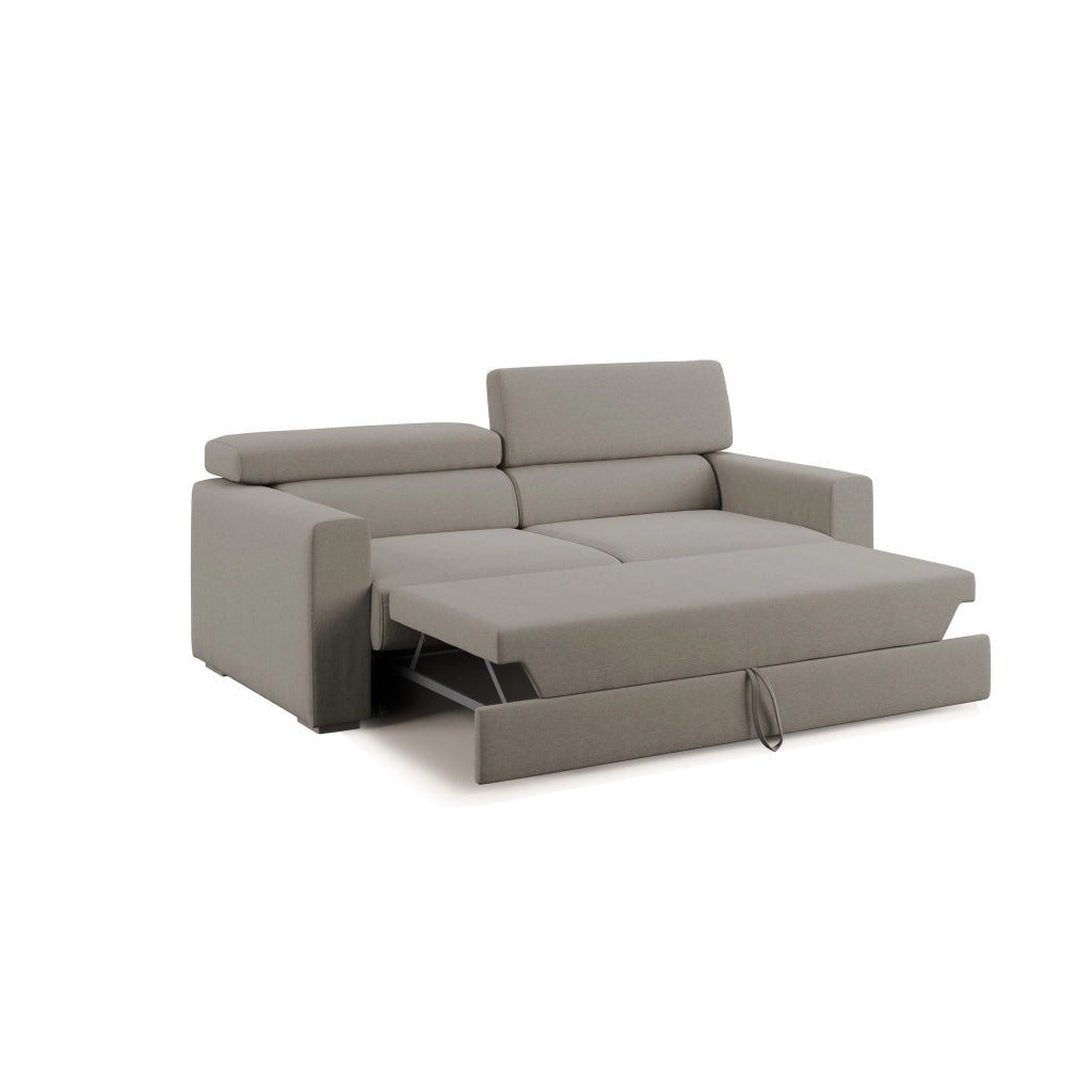 Dylan Divano con pouf estraibile 158 cm tortora