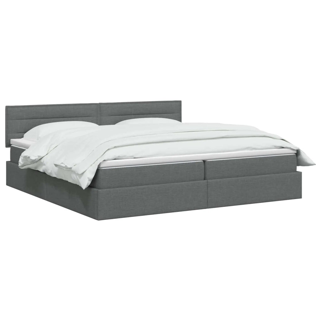 Letto con contenitore e materasso Grigio Scuro 200 x 200 cm 3458581