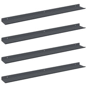 4 pz Mensola | Ripiano | Scaffale sospesa Antracite 80 x 9 x 2,5 cm Acciaio