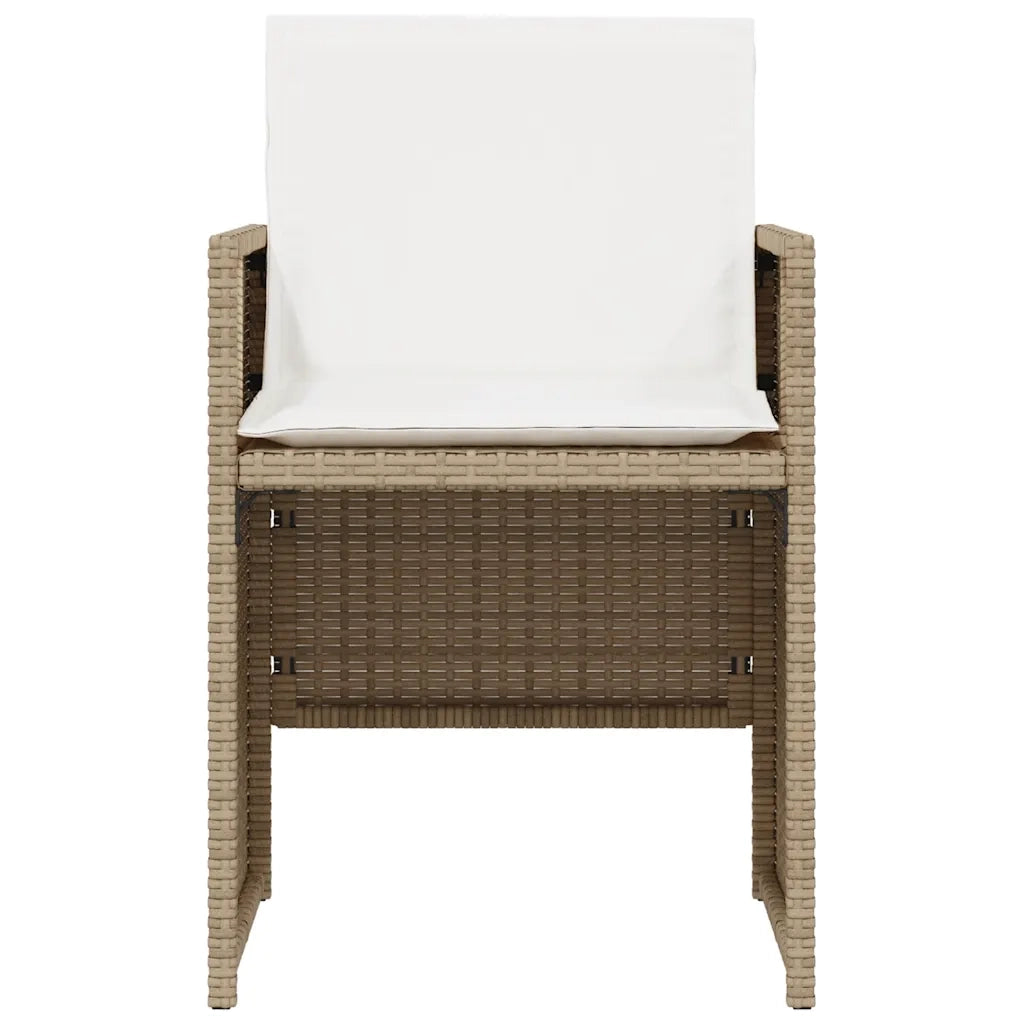 Set da Bistr¨° 3 pz | Set Salotto da Giardino con Cuscini Beige in Polyrattan