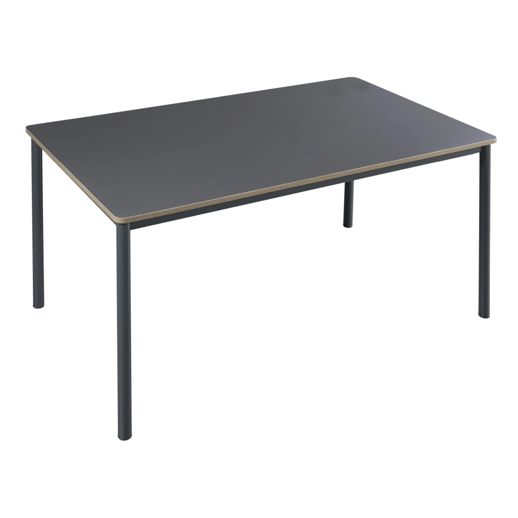 Set da Pranzo Lindesberg Tavolo 140x80 cm Grigio e 4 Sedie Tessuto Marrone Chiaro [en.casa]