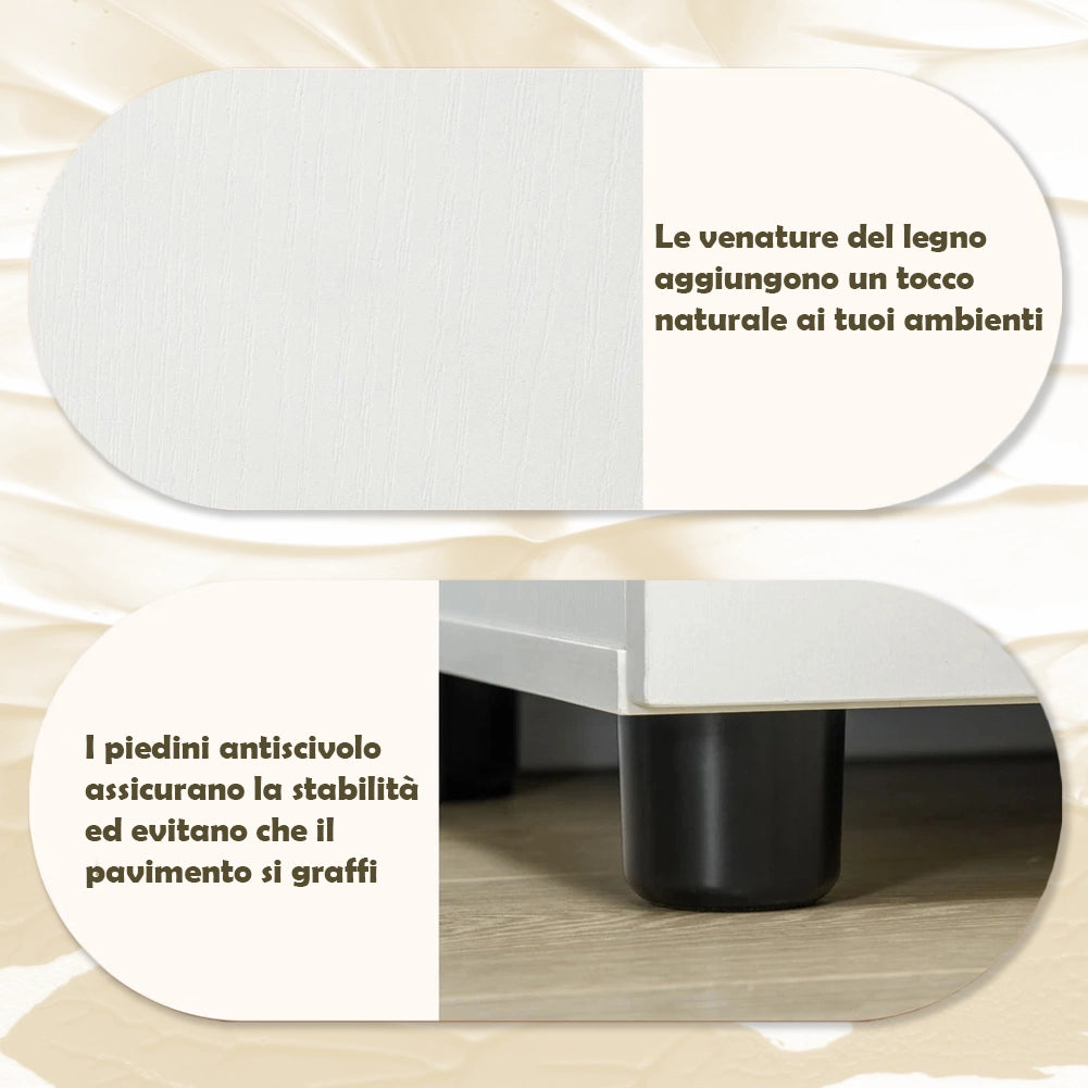 Mobile Ufficio Armadietto Porta Documenti Multiuso 80x40x80 cm con Serratura Bianco