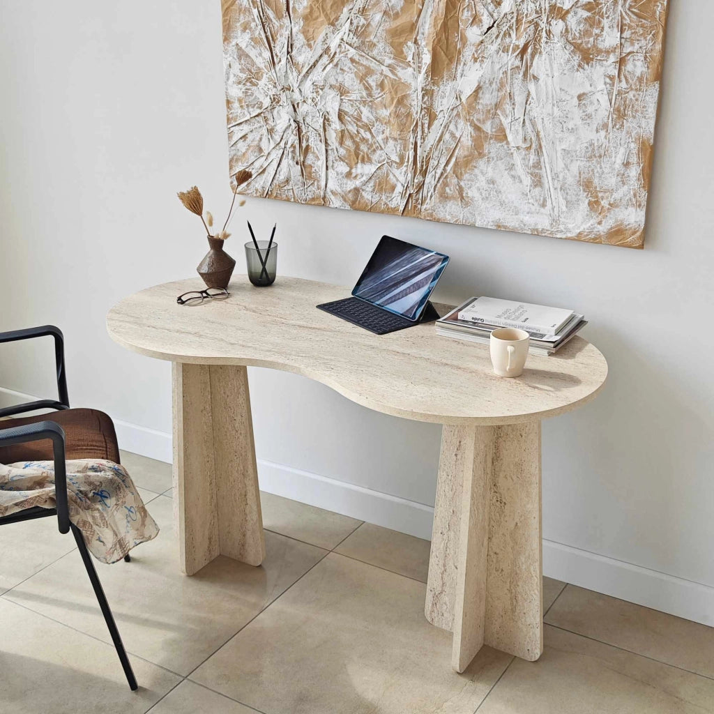 Scrivania "infinita" in legno 120 x 60 x 75 cm - Travertino