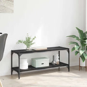 Mobile TV-Credenza per TV-Console TV Rovere Nero 100x33x41cm Legno ingegnerizzato e ferro