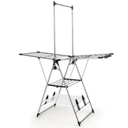 Stendibiancheria multifunzionale 157,5 x 61 x 192 cm 6 livelli regolabili design a farfalla alluminio argento 20_0021141