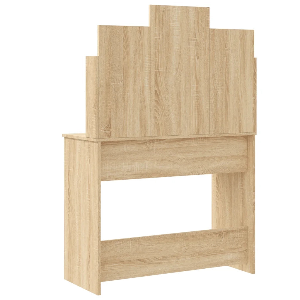 Toeletta | Tavolo da Trucco con Luci LED Rovere Sonoma 96x40x142 cm