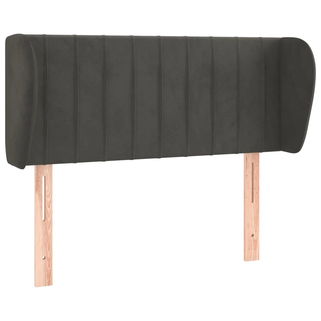 Testiera ad Orecchio-Testata con Orecchie Grigio Scuro 93x23x78/88 cm in Velluto 380101