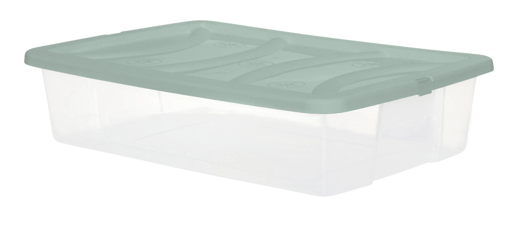 SET 3 PZ BOX SCATOLA SOTTO LETTO DA 60X40XH14CM IN PLASTICA CON COPERCHIO VERDE