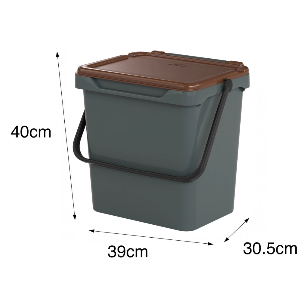 Contenitore per Rifiuti Foscas, Pattumiera Capacità 36 lt Made in Italy, 40x31x39h cm Marrone