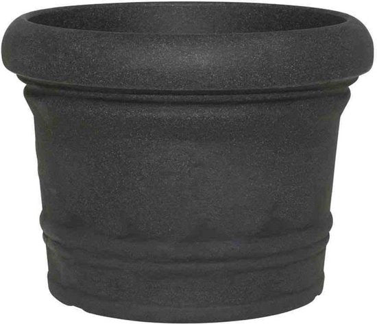 Vaso di Pianta in Pietra Granito Nero - Decorazione Moderna per Giardino