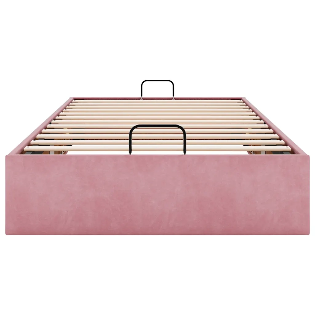 Struttura Letto Pouf Senza Materasso Rosa 80x200 cm Velluto 3310930