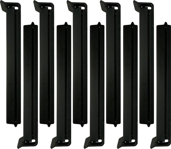 Zakclips in nero (10 pezzi) | 10 clip per sacchetto / zakklem / clip per alimenti in nero con 14 cm di lunghezza e 1,8 cm di larghezza, qualità funzionale per clip.