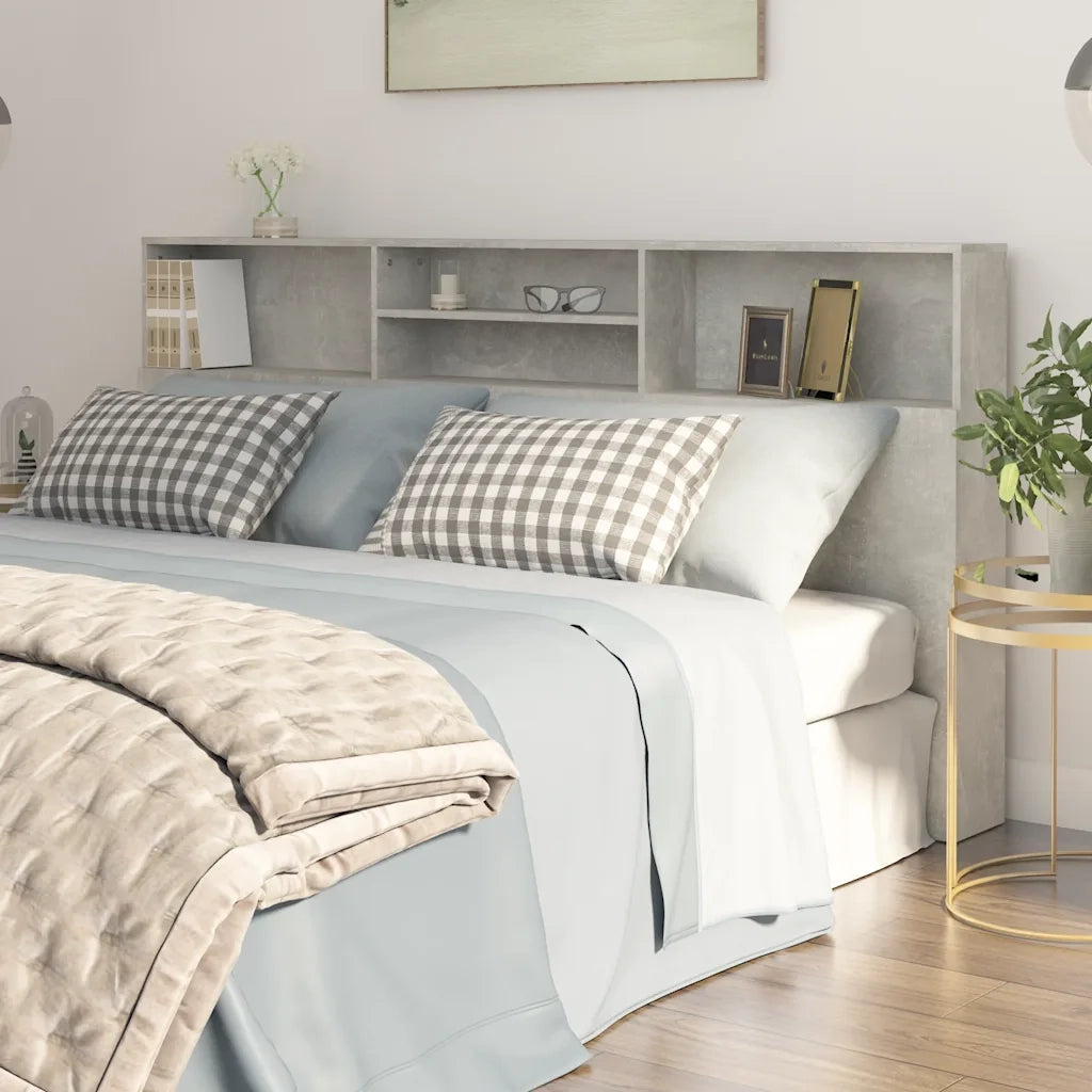 Testiera | Testata con Contenitore Grigio Cemento 200x19x103,5 cm