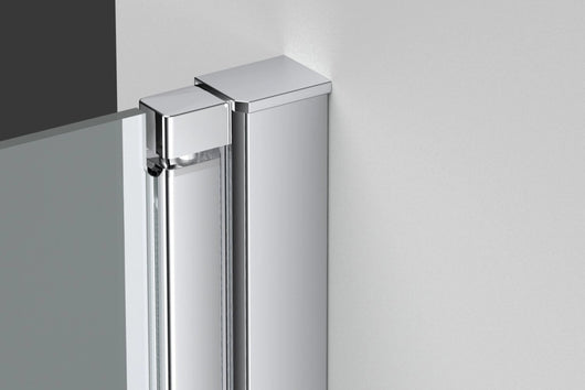 Box doccia 110 cm apertura a SOFFIETTO nicchia H200 cm cristallo 6mm profilo CROMATO LIAM