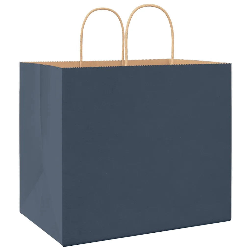 Sacchetti di Carta 250 pz con Manici Blu 32x22x28 cm 4101708