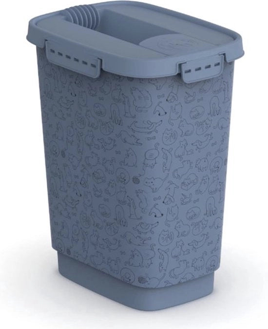 Contenitore alimentare per animali domestici 10l con coperchio, plastica (PP) BPA-free, blu, 10l (24.3 x 17.9 x 32.2 cm)