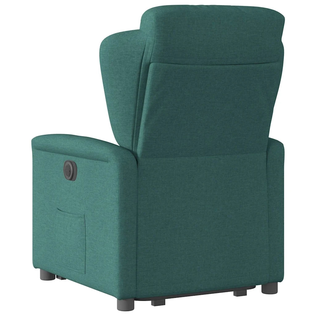 Poltrona Alzapersona Reclinabile Elettrica Verde Scuro Tessuto 3303160