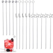 Puntatori per Cocktail - 20 Stuks - Acciaio Inox - Resistente alla Lavastoviglie - Decorativi - Materiali Sostenibili - Puntatori per Bevande