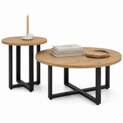 Set 2 Tavolini da Caffè per Soggiorno Quercia Design Moderno Tavolo Salvaspazio