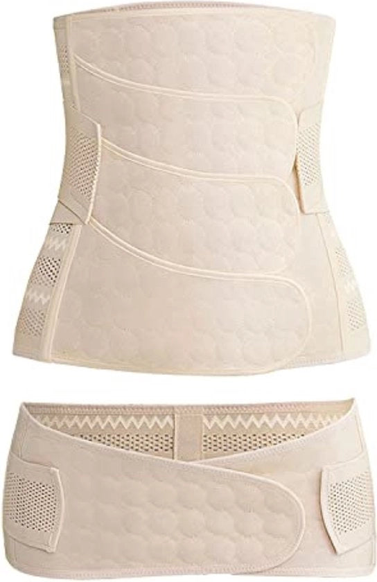 Postpartum Buikband 3-in-1 per Donne - Cintura postnatale - Cinture postpartum - Cintura per donne dopo gravidanza - XX-Large - Beige