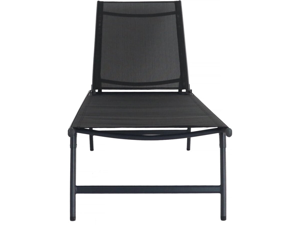 Set di 2 lettini prendisole in metallo "Sublima" - 180 x 54 x 104 cm - Nero