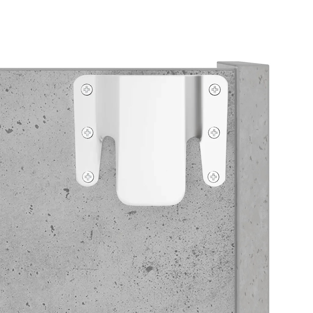 Scarpiera a Muro Grigio Cemento 80x18x90cm in Legno Multistrato