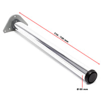 Set 4 gambe tavolo regolabili in acciaio inox cromato Ø 60mm 710mm