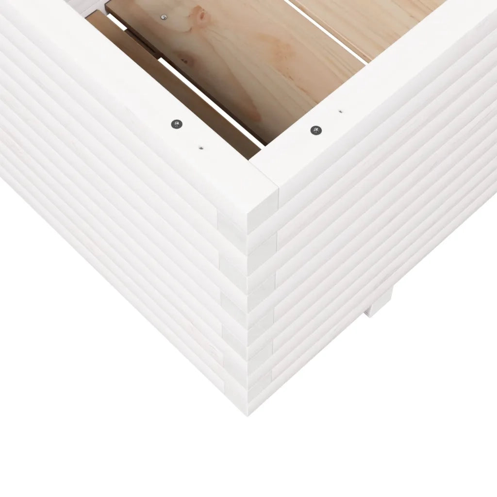 Fioriera da Giardino Bianca 110x60x49,5 cm Legno Massello Pino 3282570