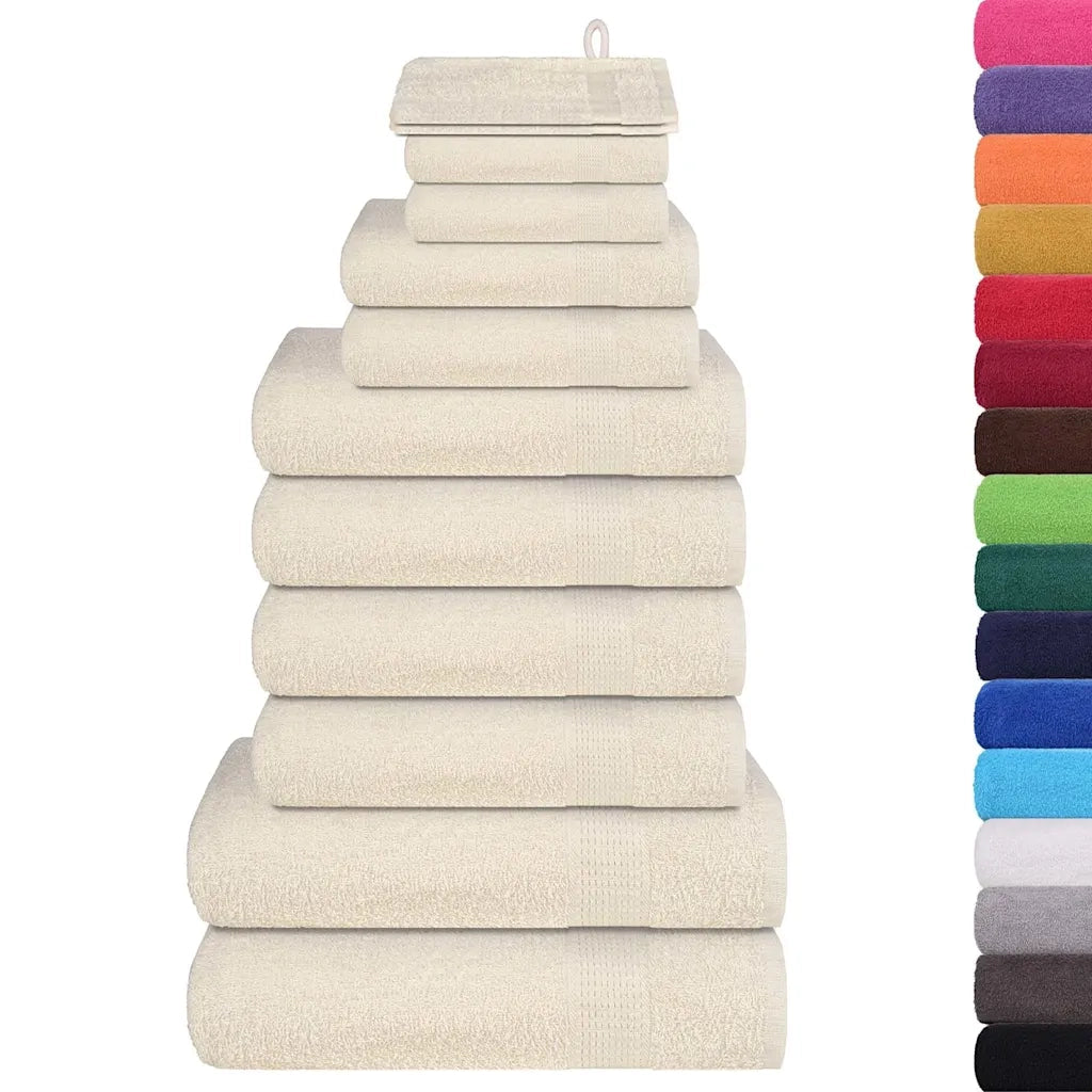 vidaXL Set Asciugamani 12 pz Crema 360 gsm 100% Cotone