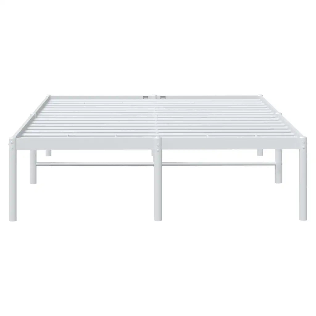 Letto matrimoniale | Letto per adulti | Giroletto in Metallo Bianco 135x190 cm